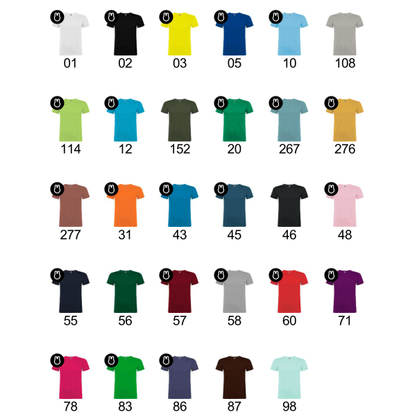 colores camisetas personalizadas