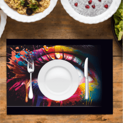 Mesa con mantel personalizado