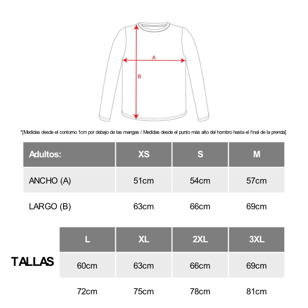 medidas de sudaderas sin capucha