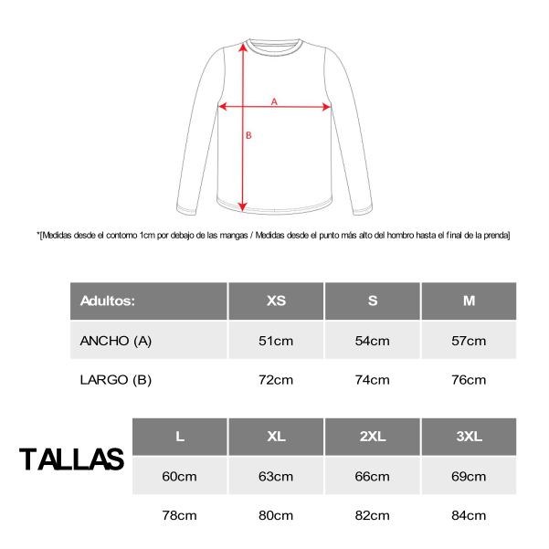 tallaje camisetas oversize