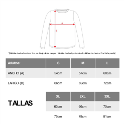 tallas sudadaderas cremallera
