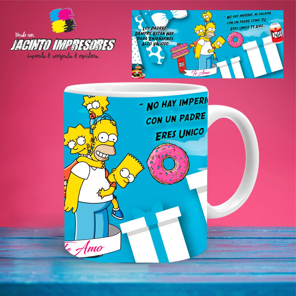 Taza Homer Simpsons Padre | Jacinto Impresores. Imprenta, Copistería y  Serigrafía