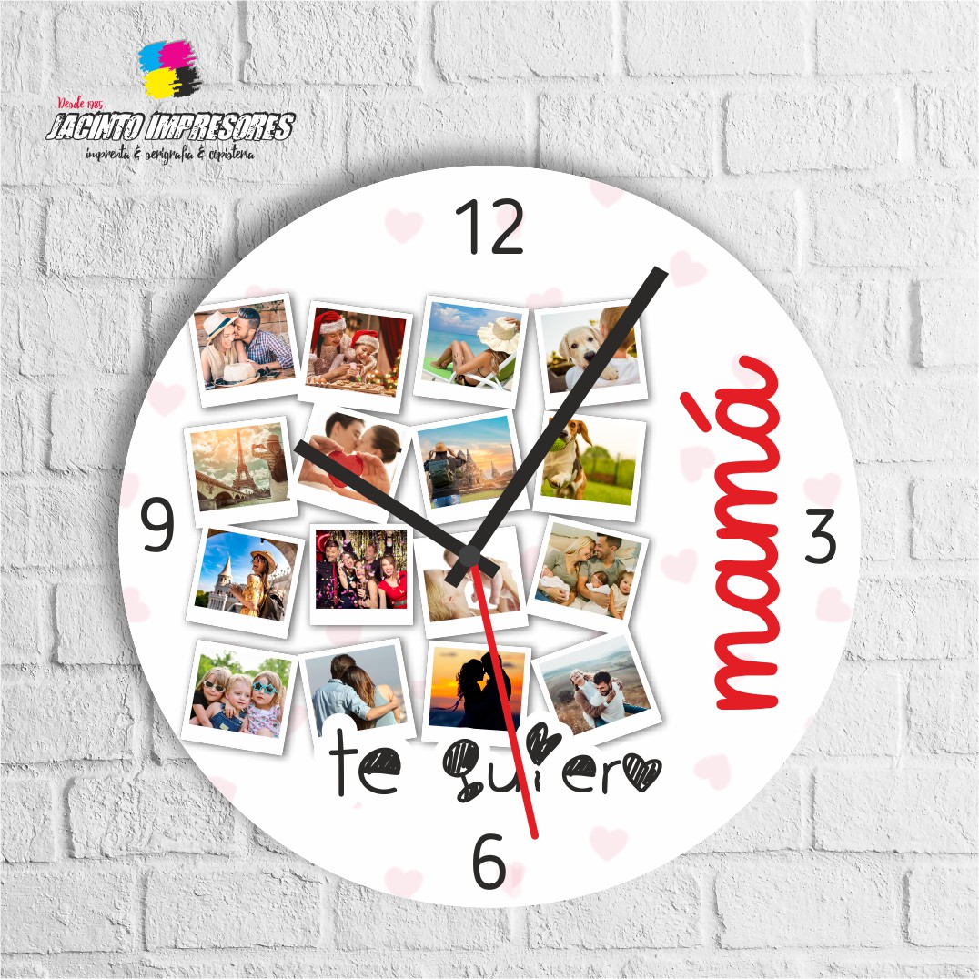 Empírico Sada Compasión Reloj personalizado collage | Jacinto Impresores. Imprenta, Copistería y  Serigrafía